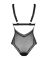 Кружевное боди с декольте Obsessive Estiqua teddy M/L, черное, широкие лямки