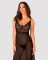 (SALE) Полупрозрачная длинная сорочка Obsessive Estiqua chemise M/L, черный, ассиметричный крой