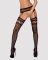 (SALE) Чулки-стокинги с комбинированной сеткой Obsessive Garter stockings S214 S/M/L, черные, имитация гарт