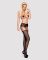 (SALE) Сетчатые чулки-стокинги с кружевным поясом Obsessive Garter stockings S307 XL/XXL, черные, имитация