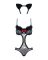 Эротический костюм гепарда Obsessive Gepardina 3 pcs costume S/M, черный, меховая отделка, монокини,