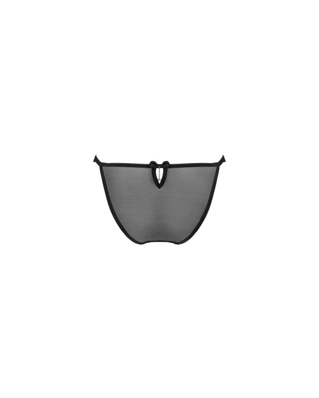 Полупрозрачные трусики с подвеской Obsessive Ivannes panties black 2XL/3XL, черные