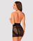 Полупрозрачная сорочка с открытой грудью Obsessive Lacrisia chemise M/L, черная, с чокером