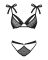 (SALE) Полупрозрачный эротический комплект Obsessive Obsessivia 2pcs set black S/M, бюстгальтер и трусики,