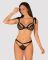 (SALE) Полупрозрачный эротический комплект Obsessive Obsessivia 2pcs set black S/M, бюстгальтер и трусики,