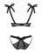 (SALE) Полупрозрачный эротический комплект Obsessive Obsessivia 2pcs set black S/M, бюстгальтер и трусики,