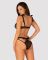 (SALE) Полупрозрачный эротический комплект Obsessive Obsessivia 2pcs set black L/XL, бюстгальтер и трусики,
