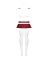 Эротический костюм школьницы с мини-юбкой Obsessive Schooly 5pcs costume S/M, бело-красный, топ, юбк