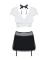 Эротический костюм секретарши Obsessive Secretary suit 5pcs black S/M, черно-белый, топ, юбка, стрин