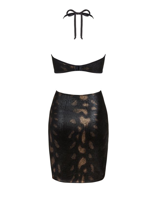 Платье под змеиную кожу Obsessive Vivianty dress M/L, черное