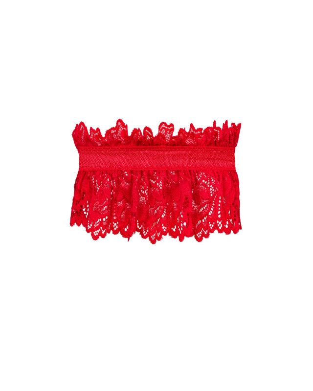 (SALE) Ажурная подвязка Obsessive Amor Cherris garter, red