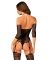 (SALE) Нейлоновый бодистокинг с имитацией чулок Obsessive Bodystocking G333 S/M/L, black, с доступом