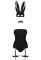 (SALE) Эротический костюм кролика Obsessive Bunny costume S/M, black, боди, чокер, гартеры, чулки, маска