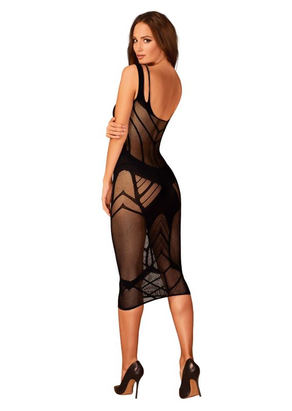 (SALE) Полупрозрачное платье миди Obsessive D609 dress S/M/L, black