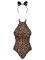 Эротический костюм леопарда Obsessive Leocatia teddy XXL, боди, обруч с ушками
