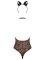 Эротический костюм леопарда Obsessive Leocatia teddy XXL, боди, обруч с ушками