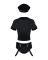 Эротический костюм полицейского Obsessive Police set S/M, black, топ, шорты, кепка, пояс, портупея