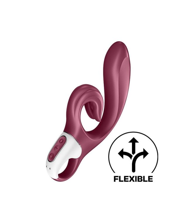 Вибратор-кролик Satisfyer Love Me Red, гибкий, отросток с тройным кончиком
