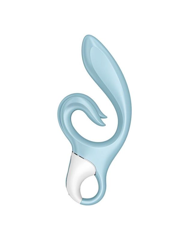 Вибратор-кролик Satisfyer Love Me Blue, гибкий, отросток с тройным кончиком