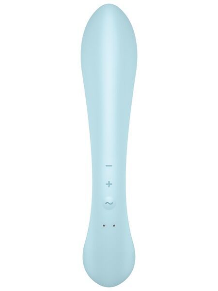 Двухсторонний вибратор-кролик Satisfyer Triple Oh Light Blue, 3 мотора, рукоятка-массажер
