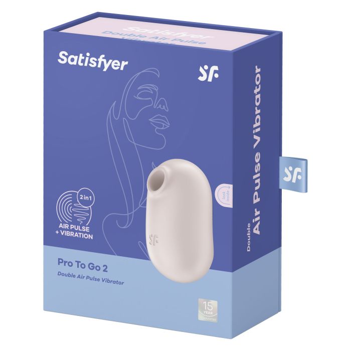 Вакуумный стимулятор с вибрацией Satisfyer Pro To Go 2 Beige