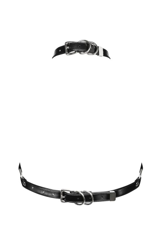 (SALE) Портупея на грудь Obsessive A740 harness black O/S, искусственная кожа