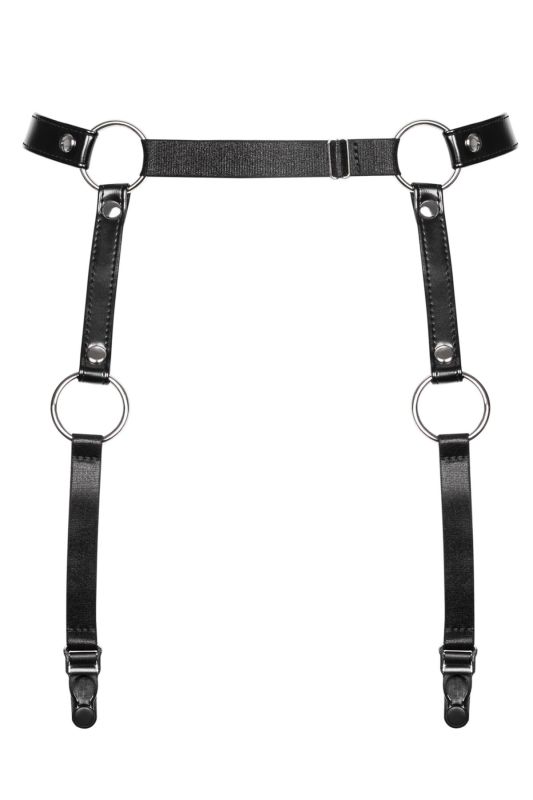 (SALE) Гартеры Obsessive A741 garter belt black O/S, искусственная кожа