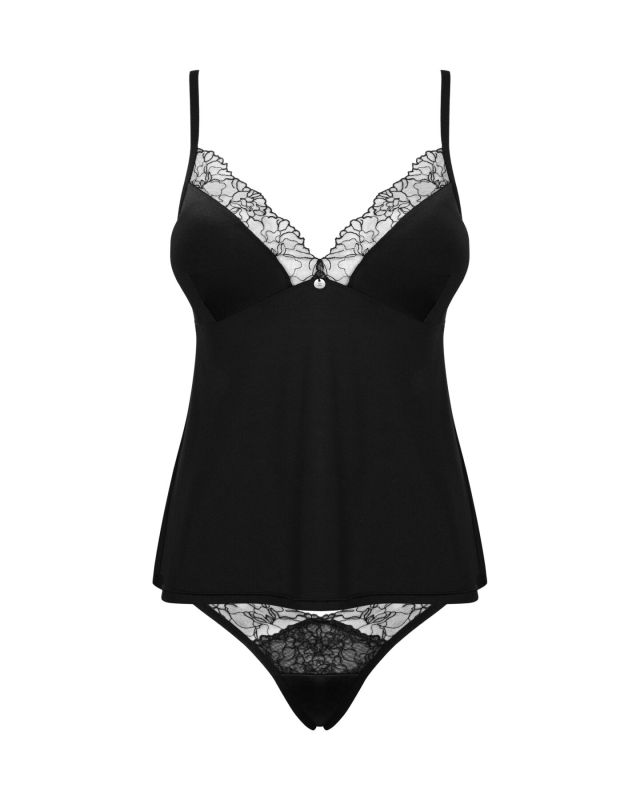 (SALE) Топ и трусики Obsessive Bella Rou top & panties XS/S, топ, трусики