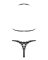 Полупрозрачный комплект Obsessive Celia Noir 2-pcs set XS/S, бюстгальтер, стринги