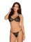 Комплект с цепочками Obsessive Pantheria 2-pcs set black S/M, бюстгальтер, трусики