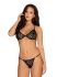 Комплект с цепочками Obsessive Pantheria 2-pcs set black S/M, бюстгальтер, трусики