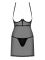 Прозрачная сорочка с открытой грудью Obsessive Pearlove chemise & thong black S/M, трусики