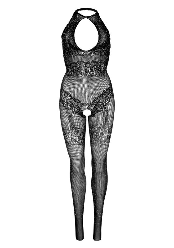 (SALE) Бодистокинг Leg Avenue Rhinestone Lace and Net Bodystocking OS Black