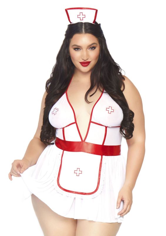 Костюм медсестры Leg Avenue Nightshift Nurse XL/XXL, платье, трусики, шапочка