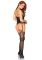 Эротический бодистокинг Leg Avenue Jacquard net Black, имитация чулок, открытый доступ, one size