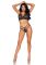 Эротический комплект со стрепами и стразами Leg Avenue Ready Or Not L Black, бра + стринги