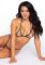 Эротический комплект со стразами Leg Avenue Catch Me Rhinestone set, трусики и бра, one size
