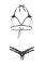 Leg Avenue Open cup bra and pearl panty OS Black