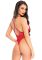 Кружевное боди Leg Avenue Floral lace thong teddy Red, шнуровка на груди, one size