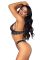 Эротический комплект со стрепами и стразами Leg Avenue Ready Or Not S Black, бра + стринги
