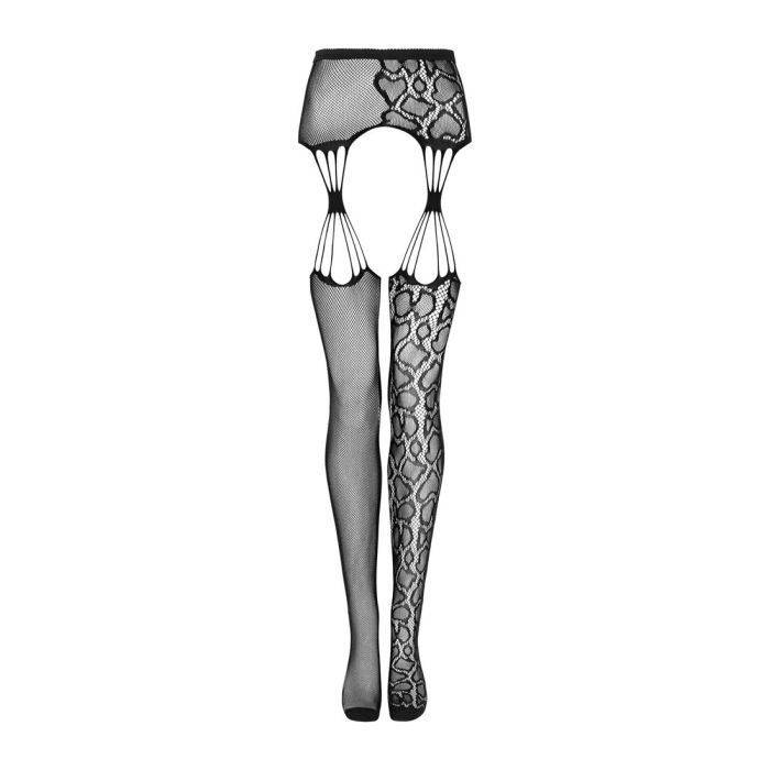 (SALE) Эротические колготки-бодистокинг Obsessive Garter stockings S821 S/M/L, имитация чулок и пояса для ч
