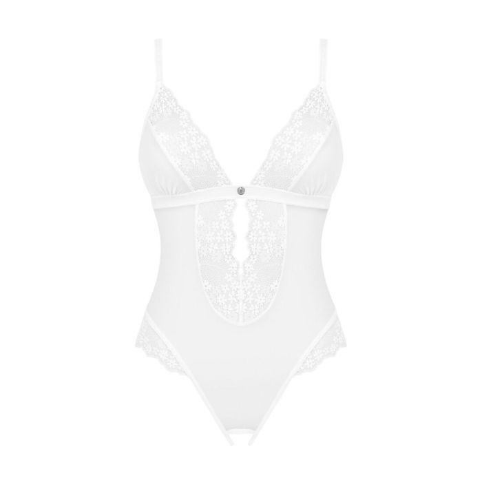 Эротическое полупрозрачное боди Obsessive Heavenlly crotchless teddy XS/S, с доступом