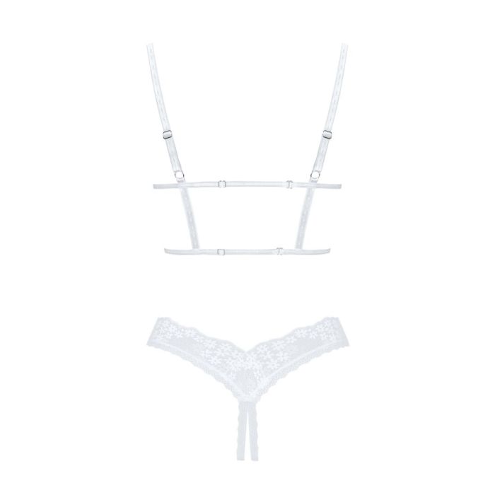 Эротический комплект Obsessive Heavenlly 2-pcs cupless set XS/S, открытая грудь, с доступом