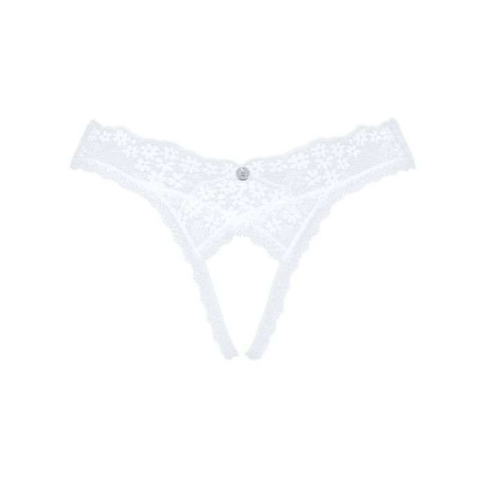 Кружевные танга Obsessive Heavenlly crotchless thong M/L, с доступом