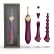 Мультифункциональный вибратор Zalo — Bess 2 Velvet Purple, 4 насадки, подогрев
