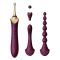 Мультифункциональный вибратор Zalo — Bess 2 Velvet Purple, 4 насадки, подогрев