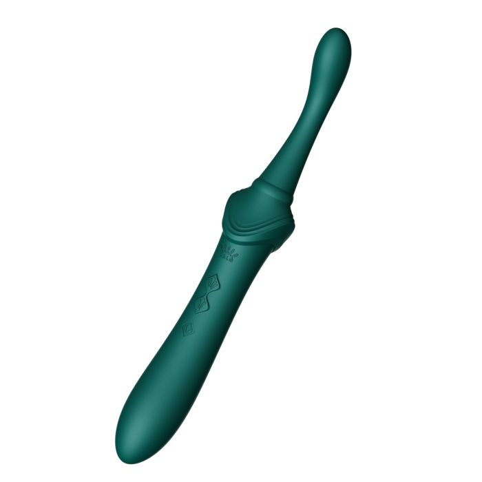 Мультифункциональный вибратор Zalo — Bess 2 Turquoise Green, 4 насадки, подогрев