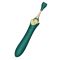 Мультифункциональный вибратор Zalo — Bess 2 Turquoise Green, 4 насадки, подогрев