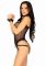 Комплект атласных ремней для бондажа Leg Avenue Satin elastic harness Set, One size, Black
