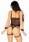 Комплект атласных ремней для бондажа Leg Avenue Satin elastic harness Set, One size, Black